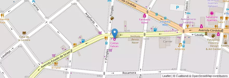 Mapa de ubicacion de Colitas Felices, Almagro en アルゼンチン, Ciudad Autónoma De Buenos Aires, ブエノスアイレス.