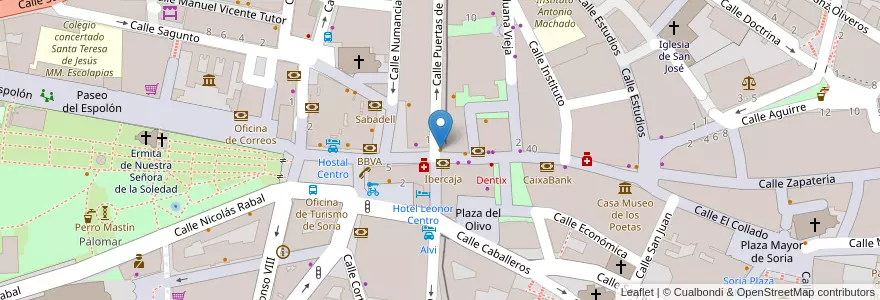 Mapa de ubicacion de Collado 58 en スペイン, カスティーリャ・イ・レオン州, Soria, Soria, Comarca De Soria.