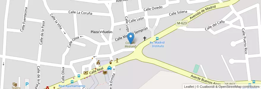 Mapa de ubicacion de Collado Median0 en Испания, Мадрид, Мадрид, Cuenca Del Guadarrama, Collado Mediano.