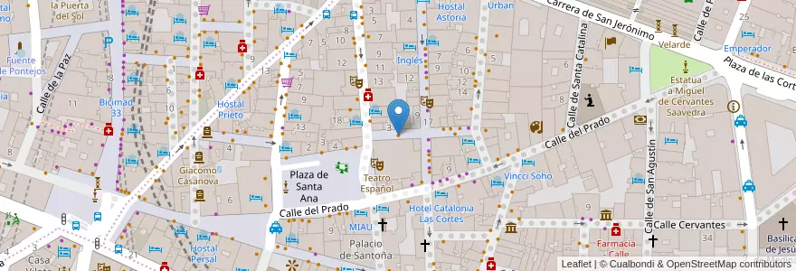 Mapa de ubicacion de College night en İspanya, Comunidad De Madrid, Comunidad De Madrid, Área Metropolitana De Madrid Y Corredor Del Henares, Madrid.
