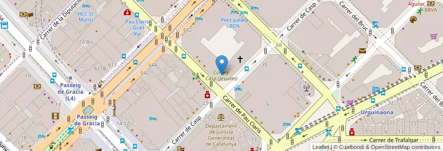 Mapa de ubicacion de Col·legi Casp (Jesuïtes) en スペイン, カタルーニャ州, Barcelona, バルサルネス, Barcelona.
