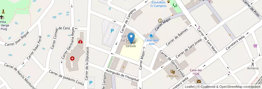 Mapa de ubicacion de Col·legi La Salle en Spagna, Catalunya, Barcelona, Vallès Oriental, Sant Celoni.