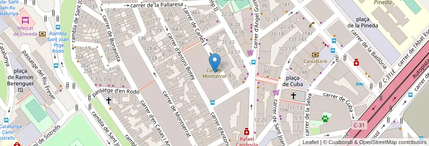 Mapa de ubicacion de Col·legi Montserrat en Sepanyol, Catalunya, Barcelona, Barcelonès, Badalona.