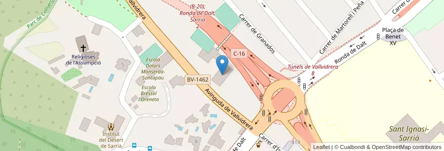 Mapa de ubicacion de Col·legi Padre Damián en スペイン, カタルーニャ州, Barcelona, バルサルネス, Barcelona.