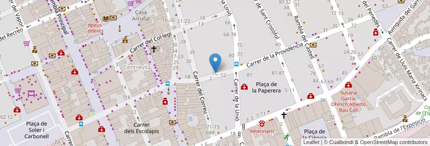 Mapa de ubicacion de Col·legi Privat Concertat Divina Providència en اسپانیا, Catalunya, Barcelona, Garraf, Vilanova I La Geltrú.