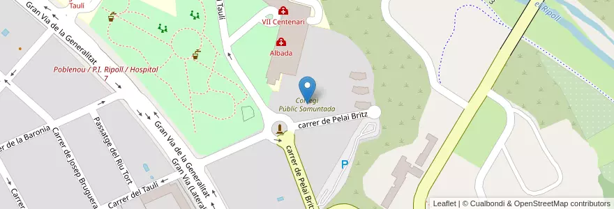 Mapa de ubicacion de Col·legi Públic Samuntada en España, Catalunya, Barcelona, Vallès Occidental, Sabadell.