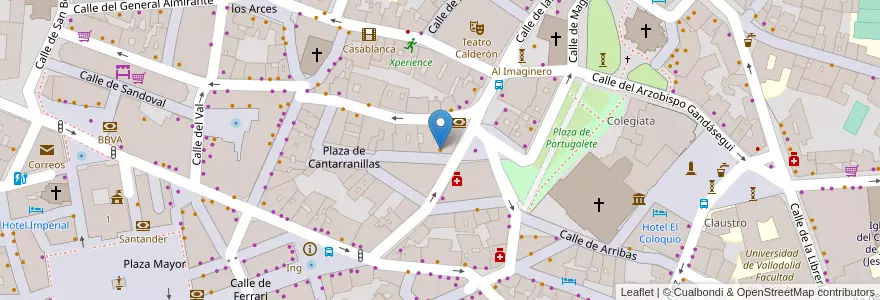 Mapa de ubicacion de Colombo en スペイン, カスティーリャ・イ・レオン州, Valladolid, Valladolid.