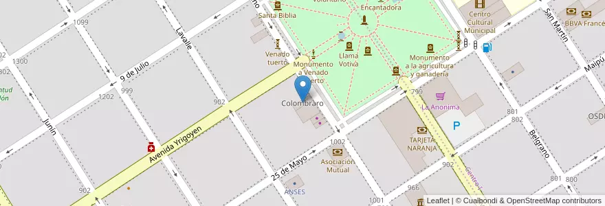 Mapa de ubicacion de Colombraro en Argentinien, Santa Fe, Departamento General López, Municipio De Venado Tuerto.