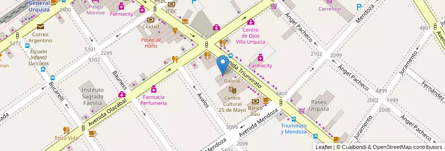 Mapa de ubicacion de Colombraro, Villa Urquiza en Arjantin, Ciudad Autónoma De Buenos Aires, Comuna 12, Buenos Aires.