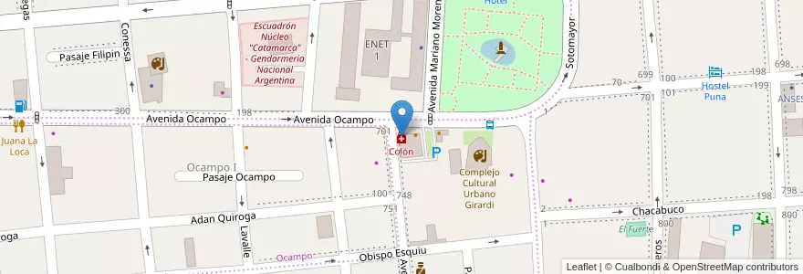 Mapa de ubicacion de Colón en Argentinien, Catamarca, Departamento Capital, Municipio De San Fernando Del Valle De Catamarca, San Fernando Del Valle De Catamarca.