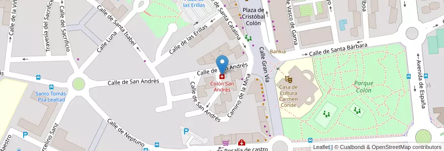 Mapa de ubicacion de Colón San Andrés en Spanien, Autonome Gemeinschaft Madrid, Autonome Gemeinschaft Madrid, Área Metropolitana De Madrid Y Corredor Del Henares, Majadahonda.