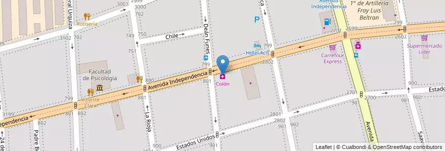 Mapa de ubicacion de Colón, San Cristobal en 阿根廷, Ciudad Autónoma De Buenos Aires, Comuna 3, 布宜诺斯艾利斯.
