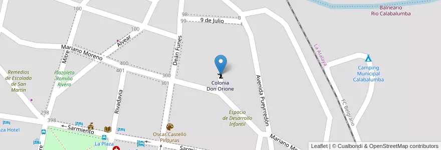 Mapa de ubicacion de Colonia Don Orione en آرژانتین, Córdoba, Departamento Punilla, Pedanía Dolores, Municipio De Capilla Del Monte, Capilla Del Monte.