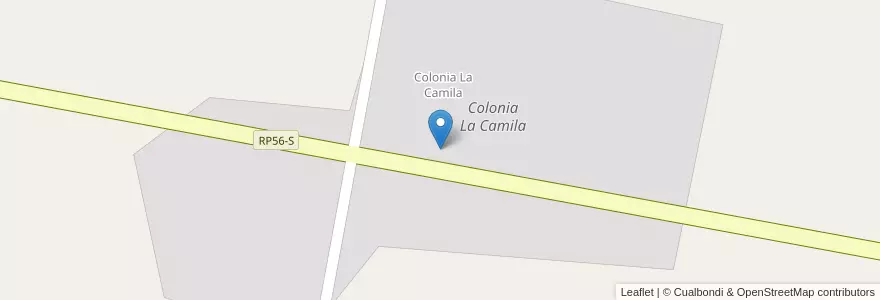 Mapa de ubicacion de Colonia La Camila en Arjantin, Santa Fe, Departamento San Justo, Municipio De La Camila.