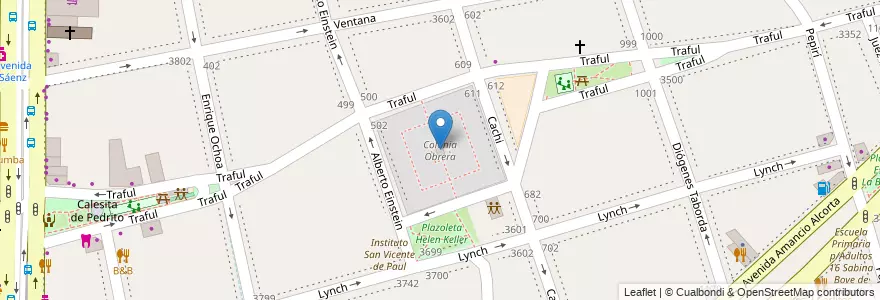 Mapa de ubicacion de Colonia Obrera, Nueva Pompeya en Argentinië, Ciudad Autónoma De Buenos Aires, Comuna 4, Buenos Aires.