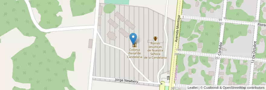 Mapa de ubicacion de Colonia Penal de Candelaria en Аргентина, Misiones, Departamento Candelaria, Municipio De Candelaria.