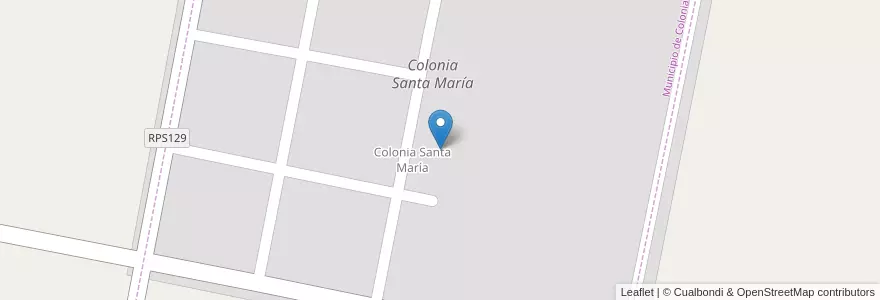Mapa de ubicacion de Colonia Santa María en Аргентина, Кордова, Departamento San Justo, Pedanía Juárez Celman, Municipio De Colonia Prosperidad.