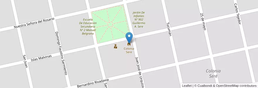 Mapa de ubicacion de Colonia Sere en Argentinië, Buenos Aires, Partido De Carlos Tejedor, Colonia Seré.