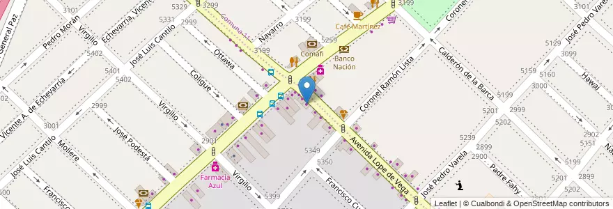 Mapa de ubicacion de Colores, Villa Devoto en Argentina, Provincia Di Buenos Aires, Comuna 10, Partido De Tres De Febrero.