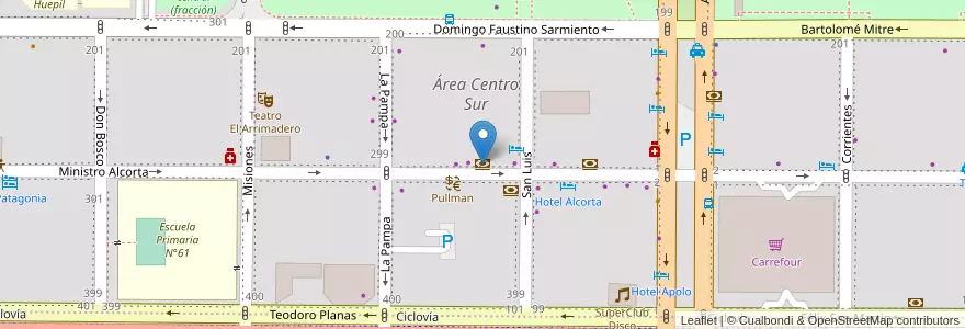 Mapa de ubicacion de Columbia en アルゼンチン, チリ, ネウケン州, Departamento Confluencia, Municipio De Neuquén, Neuquén.