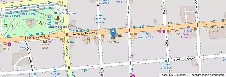 Mapa de ubicacion de Columbia, Balvanera en 阿根廷, Ciudad Autónoma De Buenos Aires, Comuna 3, 布宜诺斯艾利斯.