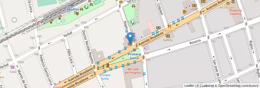 Mapa de ubicacion de Columbia, Caballito en Arjantin, Ciudad Autónoma De Buenos Aires, Buenos Aires, Comuna 6.