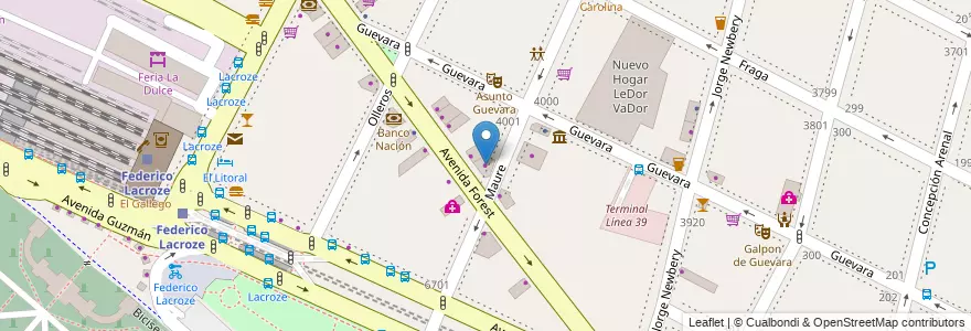 Mapa de ubicacion de Columbia, Chacarita en Arjantin, Ciudad Autónoma De Buenos Aires, Buenos Aires, Comuna 15.