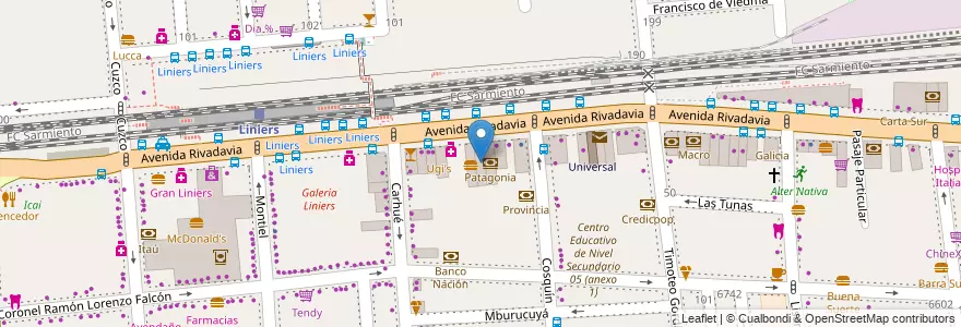 Mapa de ubicacion de Columbia, Liniers en آرژانتین, Ciudad Autónoma De Buenos Aires, Comuna 9, Buenos Aires.