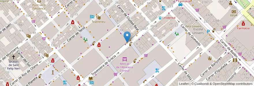 Mapa de ubicacion de Comado Gràcia en Испания, Каталония, Барселона, Барселонес, Барселона.