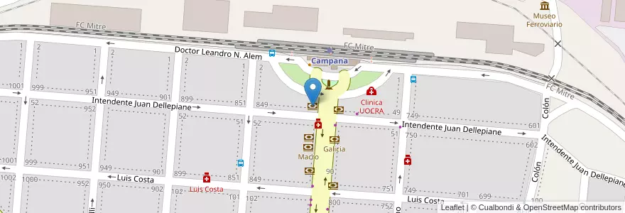 Mapa de ubicacion de Comafi en 아르헨티나, 부에노스아이레스주, Partido De Campana.