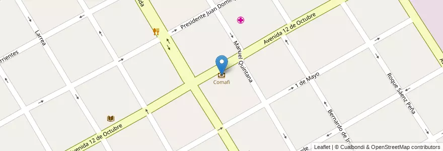 Mapa de ubicacion de Comafi en アルゼンチン, ブエノスアイレス州, Partido De Quilmes, Quilmes.