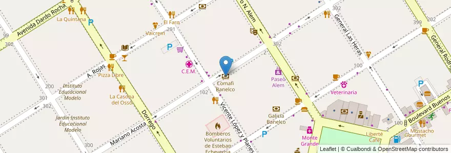 Mapa de ubicacion de Comafi Banelco en Argentina, Buenos Aires, Partido De Esteban Echeverría, Monte Grande.
