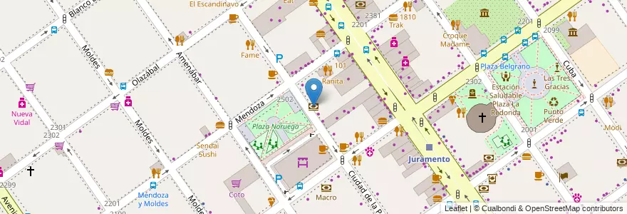 Mapa de ubicacion de Comafi, Belgrano en アルゼンチン, Ciudad Autónoma De Buenos Aires, ブエノスアイレス, Comuna 13.