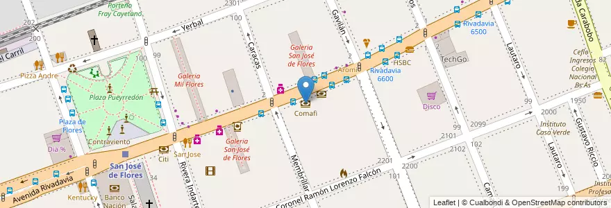 Mapa de ubicacion de Comafi, Flores en الأرجنتين, Ciudad Autónoma De Buenos Aires, Comuna 7, Buenos Aires.