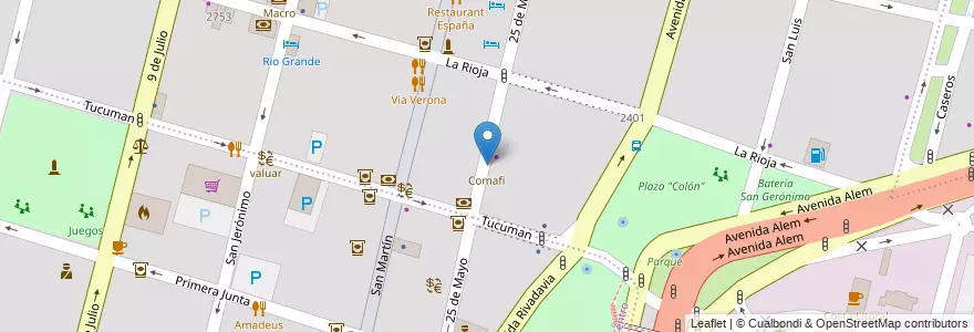 Mapa de ubicacion de Comafi en الأرجنتين, سانتا في, إدارة العاصمة, سانتا في العاصمة, سانتا في.
