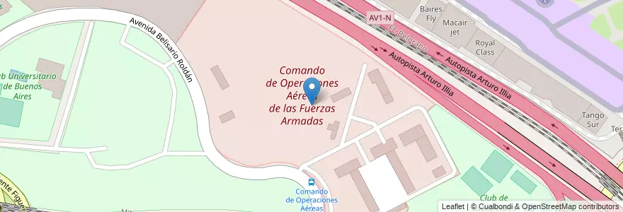 Mapa de ubicacion de Comando de Operaciones Aéreas de las Fuerzas Armadas, Palermo en الأرجنتين, Ciudad Autónoma De Buenos Aires, Buenos Aires, Comuna 14.