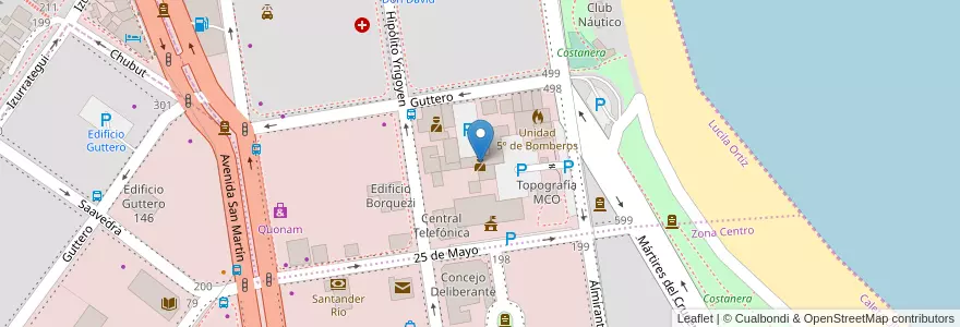 Mapa de ubicacion de Comando Radioeléctrico en アルゼンチン, サンタクルス州, チリ, Deseado, Caleta Olivia.