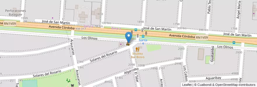 Mapa de ubicacion de Comando Radioeléctrico Funes en Argentinië, Santa Fe, Departamento Rosario, Municipio De Funes, Funes.