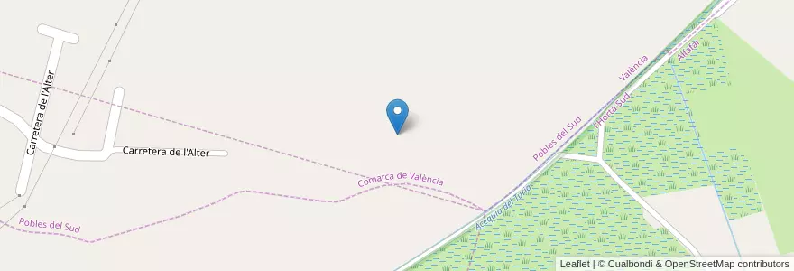 Mapa de ubicacion de Comarca de València en Spagna, Comunitat Valenciana, Valencia, L'Horta Sud, Alfafar.