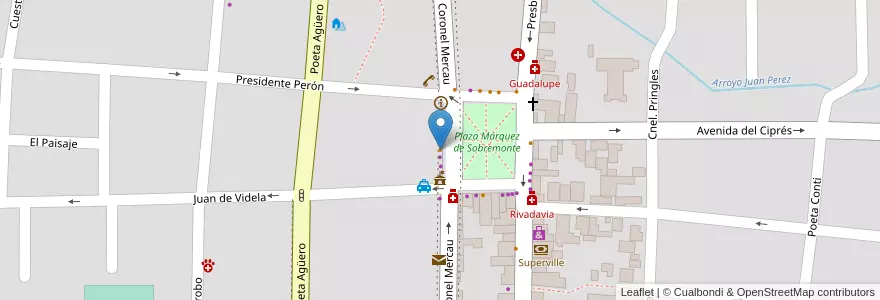 Mapa de ubicacion de Comechingones en Arjantin, San Luis, Junín, Municipio De Merlo, Villa De Merlo.