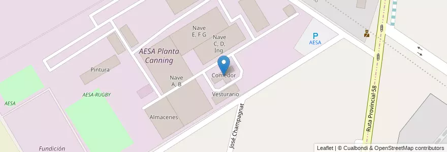 Mapa de ubicacion de Comedor en Argentina, Buenos Aires, Canning.