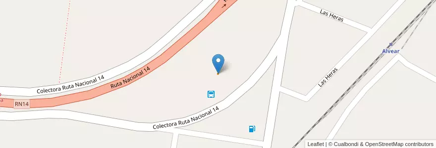 Mapa de ubicacion de Comedor Alvear en 阿根廷, Corrientes, Departamento General Alvear, Municipio De Alvear.