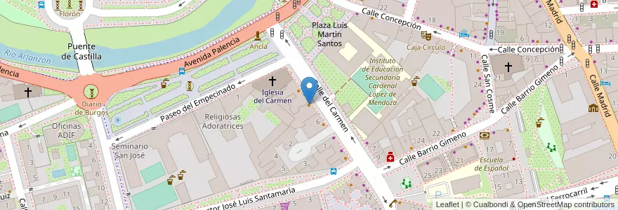 Mapa de ubicacion de Comedor Centro De Dia Enrique Ocio Costales en 西班牙, Castilla Y León, Burgos, Alfoz De Burgos, Burgos.
