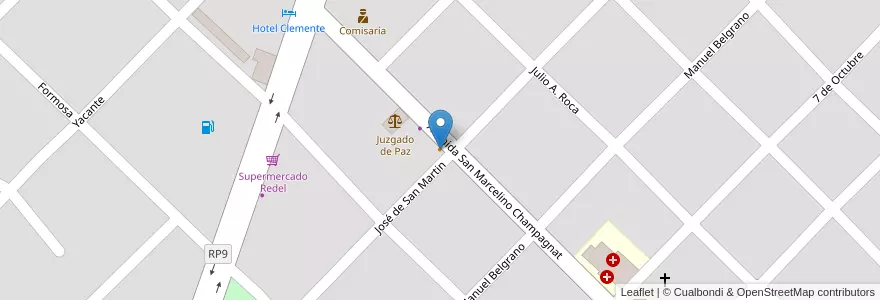 Mapa de ubicacion de Comedor Clemente en Аргентина, Чако, Departamento General Güemes, Municipio De Misión Nueva Pompeya, Misión Nueva Pompeya.