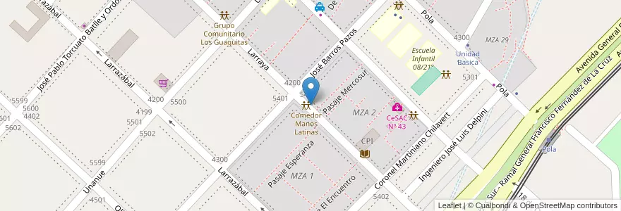 Mapa de ubicacion de Comedor Copacabana, Villa Lugano en Argentine, Ciudad Autónoma De Buenos Aires, Buenos Aires, Comuna 8.