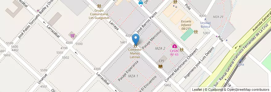 Mapa de ubicacion de Comedor Copacabana, Villa Lugano en アルゼンチン, Ciudad Autónoma De Buenos Aires, ブエノスアイレス, Comuna 8.