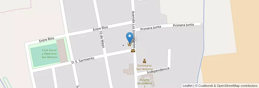 Mapa de ubicacion de Comedor de Ancianos en الأرجنتين, إنتري ريوس, Departamento Gualeguaychú, Distrito Pehuajó Al Norte, Aldea San Antonio, Aldea San Antonio.