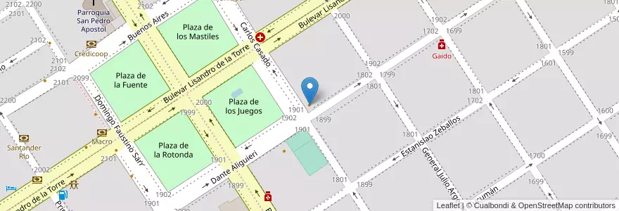 Mapa de ubicacion de Comedor de Tito en 아르헨티나, Santa Fe, Departamento Caseros, Municipio De Casilda, Casilda.