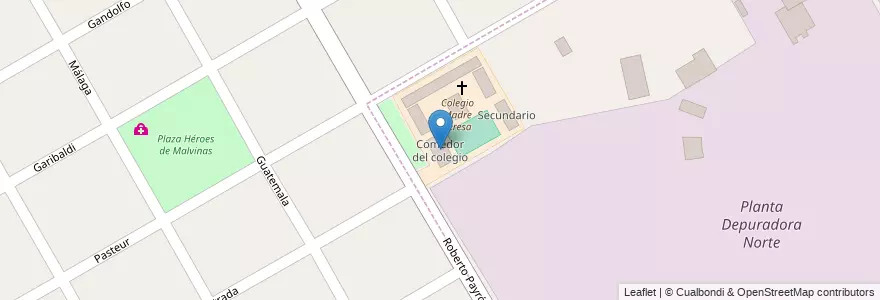 Mapa de ubicacion de Comedor del colegio en Arjantin, Buenos Aires, Partido De San Fernando, Victoria.