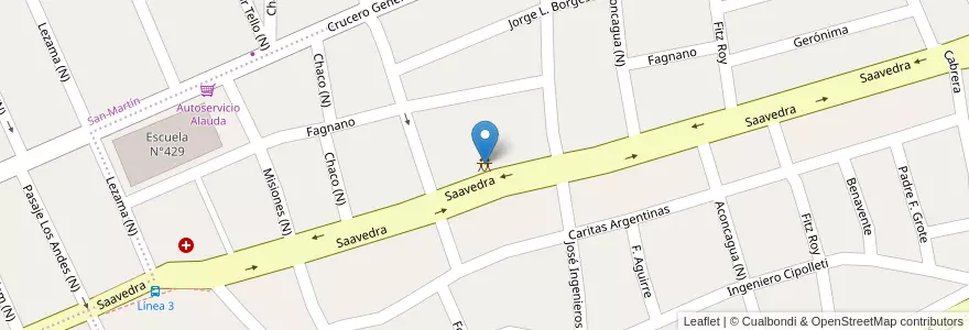 Mapa de ubicacion de Comedor del corazon en アルゼンチン, チュブ州, Trelew, Departamento Rawson.